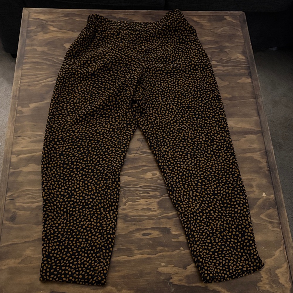 J. Crew Black and Tan Cropped Pants